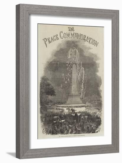 The Peace Commemoration at Dublin, Fireworks in Phoenix Park-null-Framed Giclee Print