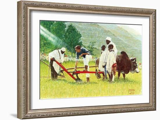 The Peace Corps in Ethiopia '-Norman Rockwell-Framed Giclee Print