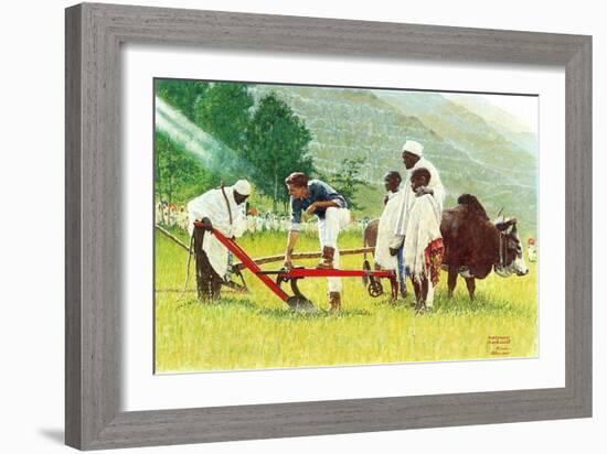 The Peace Corps in Ethiopia '-Norman Rockwell-Framed Giclee Print