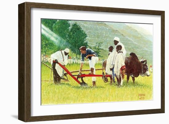 The Peace Corps in Ethiopia '-Norman Rockwell-Framed Giclee Print