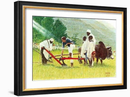 The Peace Corps in Ethiopia '-Norman Rockwell-Framed Giclee Print