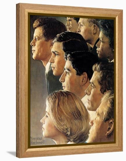 The Peace Corps (or JFK's Bold Legacy)-Norman Rockwell-Framed Premier Image Canvas