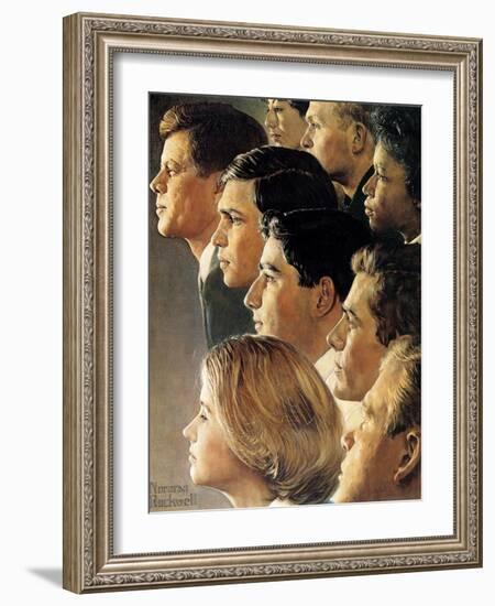 The Peace Corps (or JFK's Bold Legacy)-Norman Rockwell-Framed Giclee Print