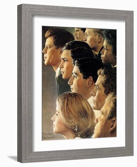 The Peace Corps (or JFK's Bold Legacy)-Norman Rockwell-Framed Giclee Print