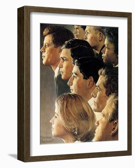 The Peace Corps (or JFK's Bold Legacy)-Norman Rockwell-Framed Giclee Print