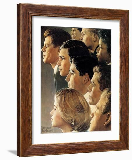 The Peace Corps (or JFK's Bold Legacy)-Norman Rockwell-Framed Giclee Print