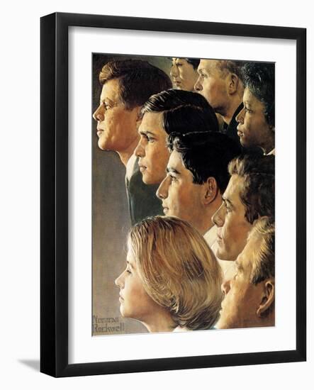 The Peace Corps (or JFK's Bold Legacy)-Norman Rockwell-Framed Giclee Print