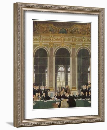 The Peace Treaty is Signed in the Palace of Versailles-Sir William Orpen-Framed Art Print