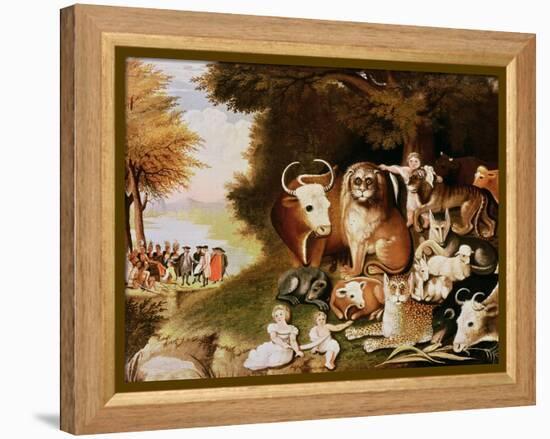 The Peaceable Kingdom, 1832-34 (See also 84503)-Edward Hicks-Framed Premier Image Canvas