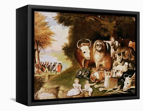 The Peaceable Kingdom, 1832-34 (See also 84503)-Edward Hicks-Framed Premier Image Canvas