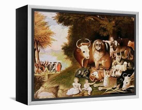 The Peaceable Kingdom, 1832-34 (See also 84503)-Edward Hicks-Framed Premier Image Canvas