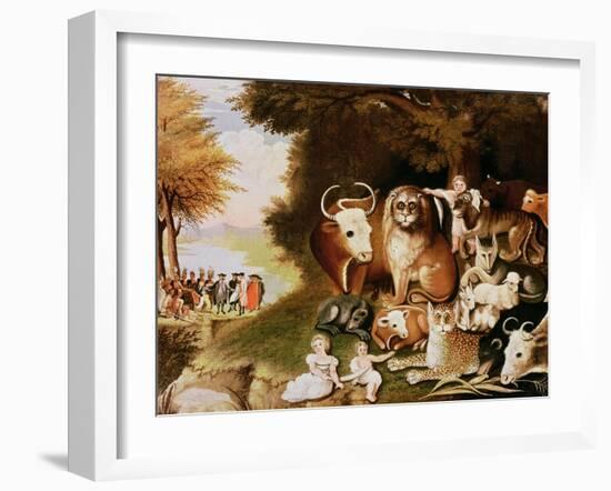 The Peaceable Kingdom, 1832-34 (See also 84503)-Edward Hicks-Framed Giclee Print