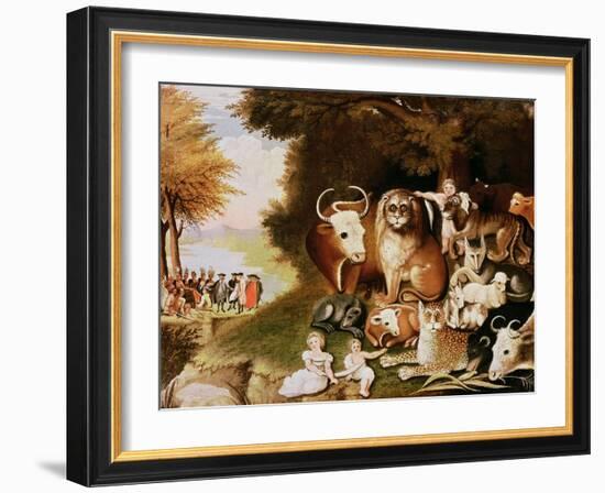 The Peaceable Kingdom, 1832-34 (See also 84503)-Edward Hicks-Framed Giclee Print