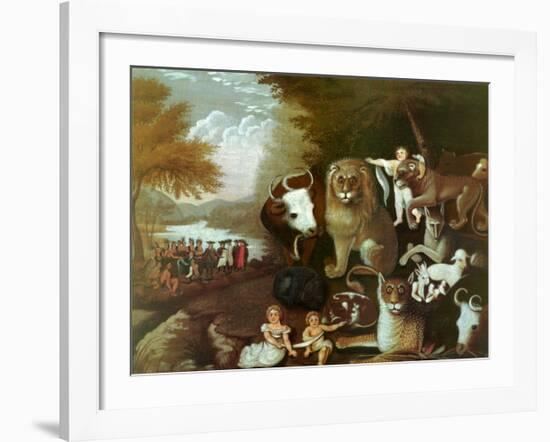 The Peaceable Kingdom, 1834-Edward Hicks-Framed Art Print