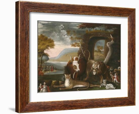 The Peaceable Kingdom and Penn’s Treaty, 1845-Edward Hicks-Framed Giclee Print