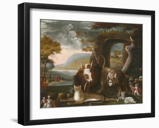 The Peaceable Kingdom and Penn’s Treaty, 1845-Edward Hicks-Framed Giclee Print