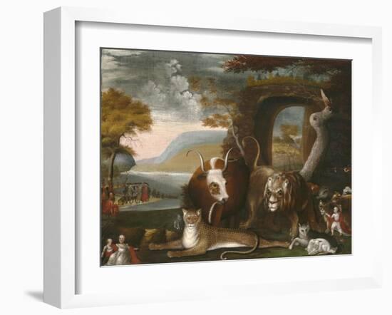 The Peaceable Kingdom and Penn’s Treaty, 1845-Edward Hicks-Framed Giclee Print