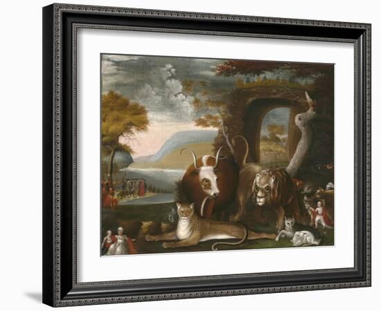 The Peaceable Kingdom and Penn’s Treaty, 1845-Edward Hicks-Framed Giclee Print