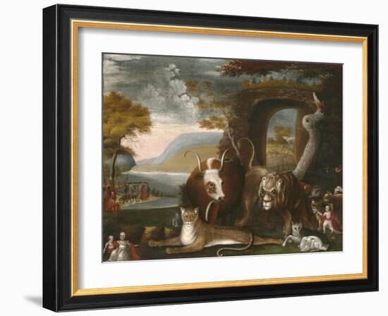 The Peaceable Kingdom and Penn’s Treaty, 1845-Edward Hicks-Framed Giclee Print