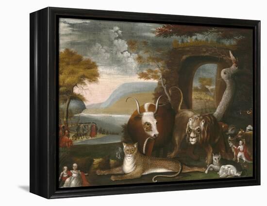 The Peaceable Kingdom and Penn’s Treaty, 1845-Edward Hicks-Framed Premier Image Canvas