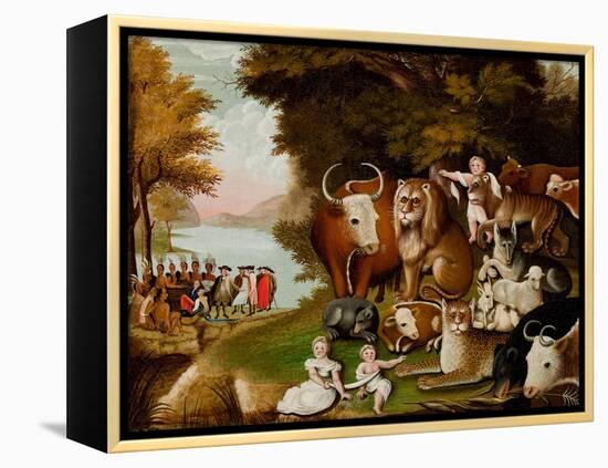 The Peaceable Kingdom, c.1833-Edward Hicks-Framed Premier Image Canvas