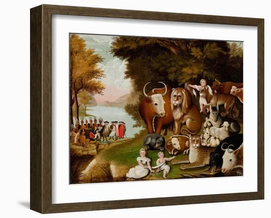 The Peaceable Kingdom, c.1833-Edward Hicks-Framed Giclee Print