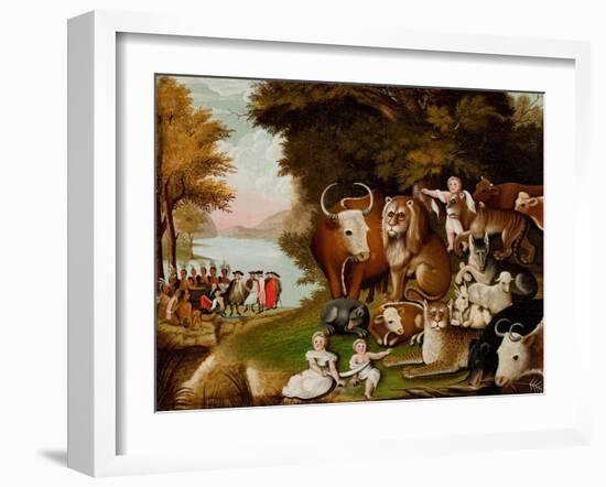 The Peaceable Kingdom, c.1833-Edward Hicks-Framed Giclee Print