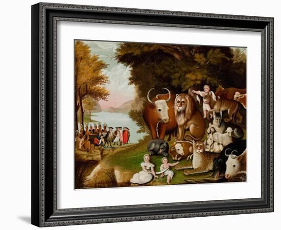 The Peaceable Kingdom, c.1833-Edward Hicks-Framed Giclee Print