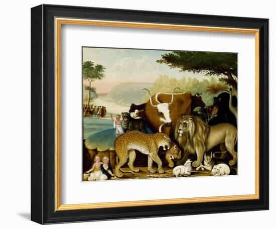 The Peaceable Kingdom, C.1846-47 (Oil on Canvas)-Edward Hicks-Framed Giclee Print