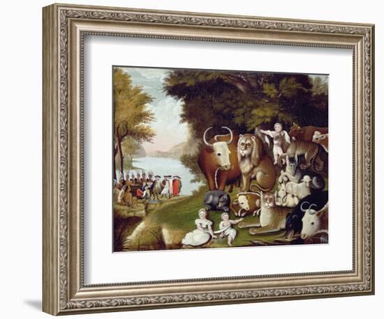 The Peaceable Kingdom-Edward Hicks-Framed Premium Giclee Print