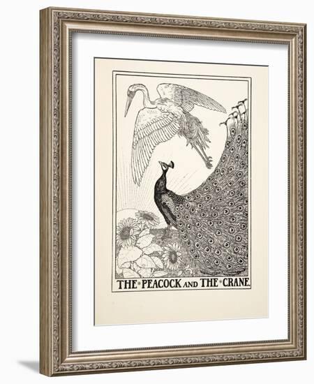 The Peacock and the Crane, from A Hundred Fables of Aesop, Pub.1903 (Engraving)-Percy James Billinghurst-Framed Giclee Print