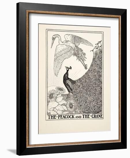 The Peacock and the Crane, from A Hundred Fables of Aesop, Pub.1903 (Engraving)-Percy James Billinghurst-Framed Giclee Print