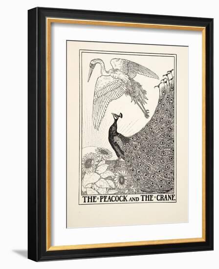 The Peacock and the Crane, from A Hundred Fables of Aesop, Pub.1903 (Engraving)-Percy James Billinghurst-Framed Giclee Print