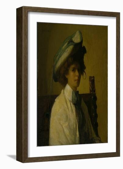 The Peacock Feather, C.1907-08 (Oil on Canvas)-Julian Alden Weir-Framed Giclee Print