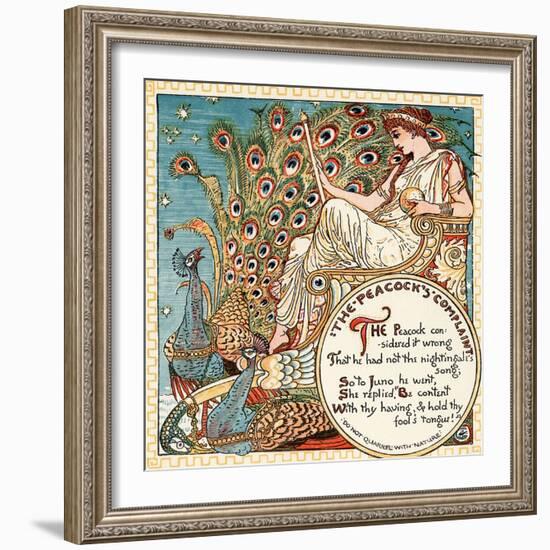 The Peacock's Complaint, Illustration from 'Baby's Own Aesop', Engraved and Printed by Edmund…-Walter Crane-Framed Giclee Print