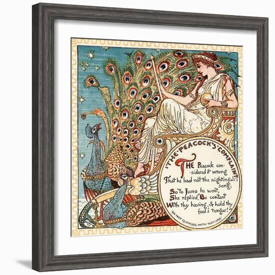 The Peacock's Complaint, Illustration from 'Baby's Own Aesop', Engraved and Printed by Edmund…-Walter Crane-Framed Giclee Print