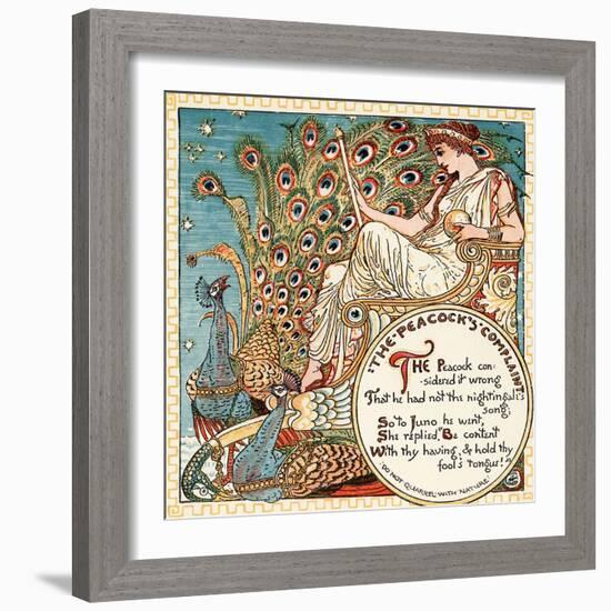 The Peacock's Complaint, Illustration from 'Baby's Own Aesop', Engraved and Printed by Edmund…-Walter Crane-Framed Giclee Print