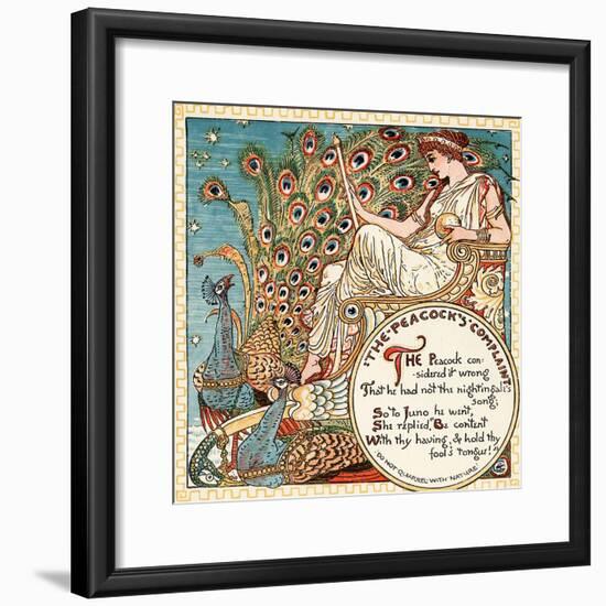 The Peacock's Complaint, Illustration from 'Baby's Own Aesop', Engraved and Printed by Edmund…-Walter Crane-Framed Giclee Print