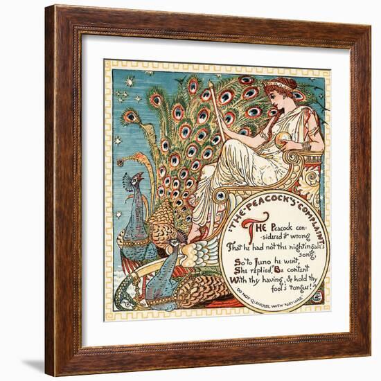 The Peacock's Complaint, Illustration from 'Baby's Own Aesop', Engraved and Printed by Edmund…-Walter Crane-Framed Giclee Print