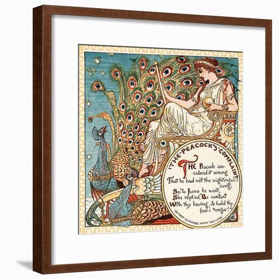 The Peacock's Complaint, Illustration from 'Baby's Own Aesop', Engraved and Printed by Edmund…-Walter Crane-Framed Giclee Print