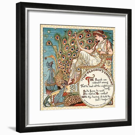 The Peacock's Complaint, Illustration from 'Baby's Own Aesop', Engraved and Printed by Edmund…-Walter Crane-Framed Giclee Print