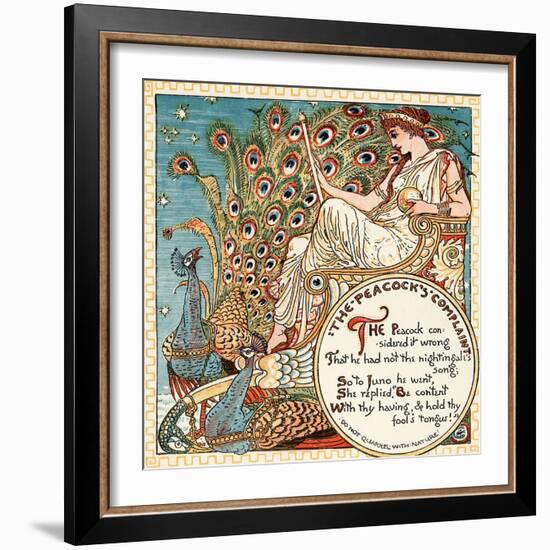 The Peacock's Complaint, Illustration from 'Baby's Own Aesop', Engraved and Printed by Edmund…-Walter Crane-Framed Giclee Print