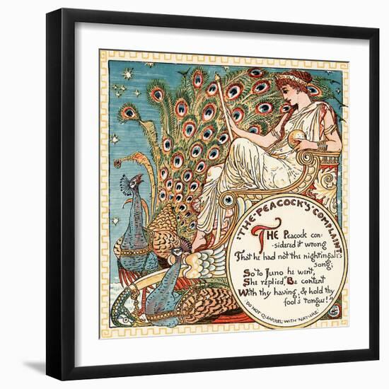 The Peacock's Complaint, Illustration from 'Baby's Own Aesop', Engraved and Printed by Edmund…-Walter Crane-Framed Giclee Print