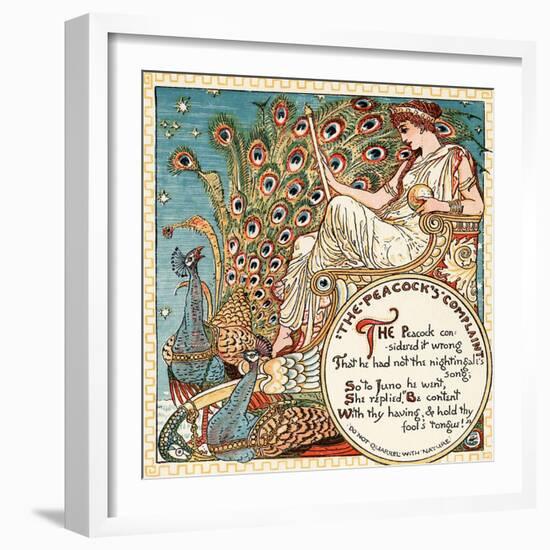 The Peacock's Complaint, Illustration from 'Baby's Own Aesop', Engraved and Printed by Edmund…-Walter Crane-Framed Giclee Print