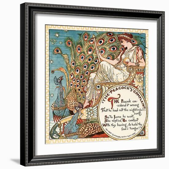 The Peacock's Complaint, Illustration from 'Baby's Own Aesop', Engraved and Printed by Edmund…-Walter Crane-Framed Giclee Print