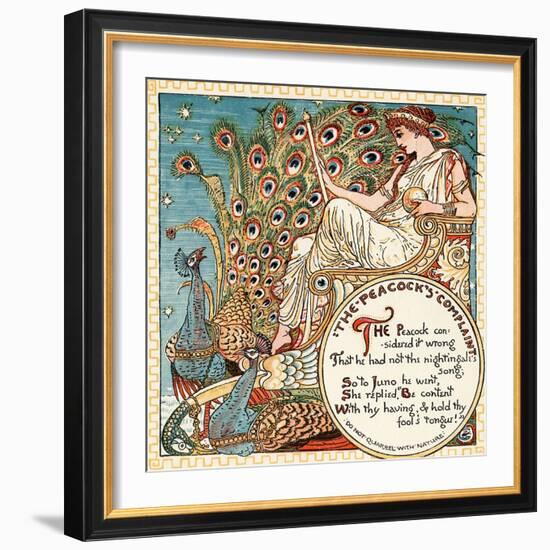 The Peacock's Complaint, Illustration from 'Baby's Own Aesop', Engraved and Printed by Edmund…-Walter Crane-Framed Giclee Print