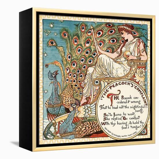 The Peacock's Complaint, Illustration from 'Baby's Own Aesop', Engraved and Printed by Edmund…-Walter Crane-Framed Premier Image Canvas