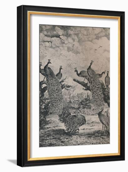 'The Peacocks', 1869, (1946)-Rodolphe Bresdin-Framed Giclee Print