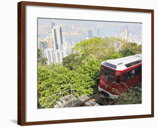 The Peak Tram Climbing Victoria Peak, Hong Kong, China, Asia-Amanda Hall-Framed Photographic Print