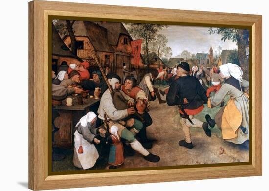 The Peasant Dance, 1568-1569-Pieter Bruegel the Elder-Framed Premier Image Canvas